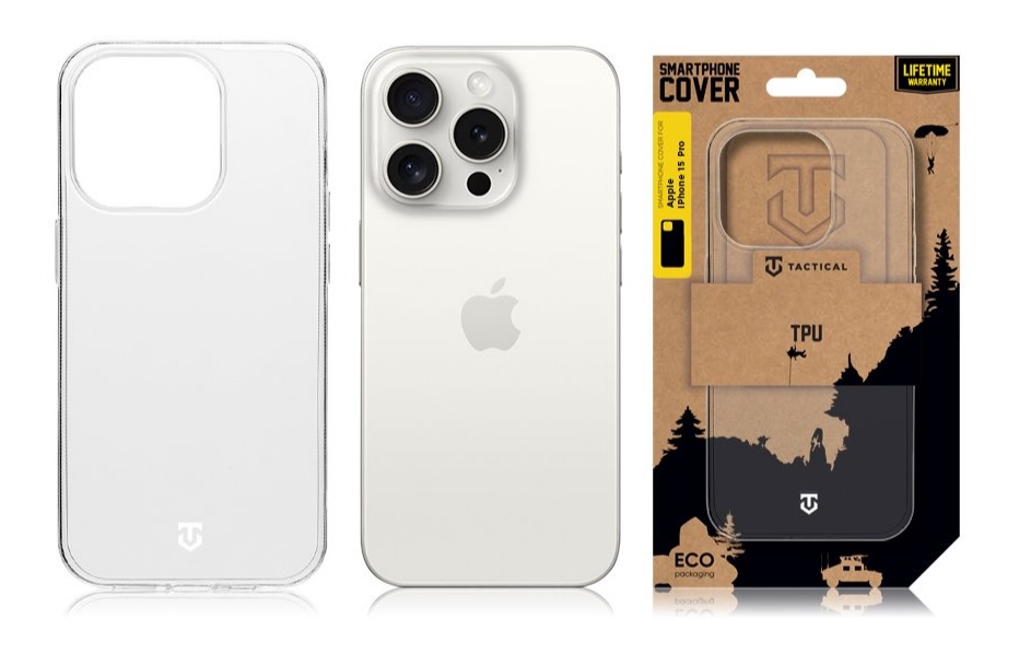 Kryt Tactical pro iPhone 15 Pro TPU průhledný