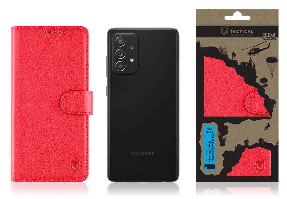 Pouzdro Tactical Field Notes Red pro Samsung A52/A52 5G/A52s 5G
