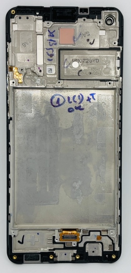 Displej s dotykem a středním rámem SAMSUNG A217 - rozbité sklo displeje - plně funkční