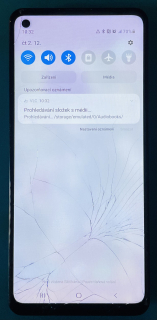 Displej s dotykem a středním rámem SAMSUNG A217 - rozbité sklo displeje - plně funkční
