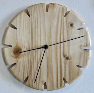 Hodiny kulaté bez číslic 27 cm - dekor olejovaný smrk